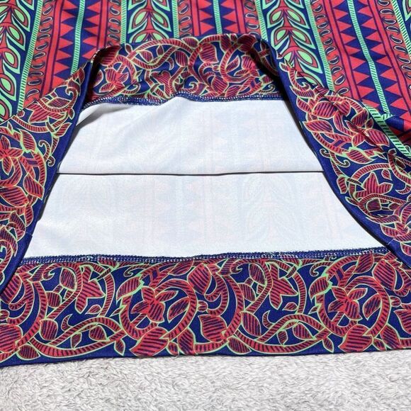 Gretchen Scott Dress Womens Small Mixed Pattern Sheath Blue Red Green 3/4 Sleeve - Picture 10 of 14